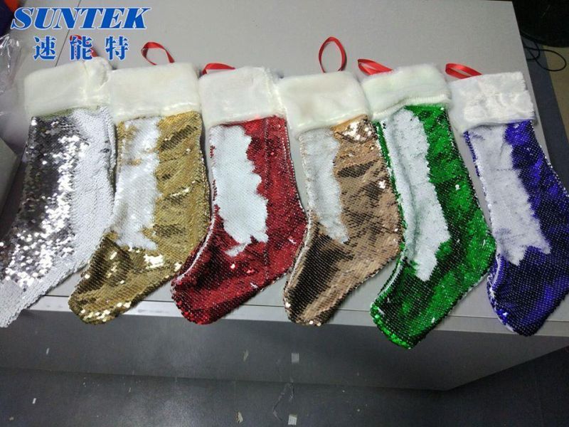 Sublimation Blank Sequin Christmas Socks