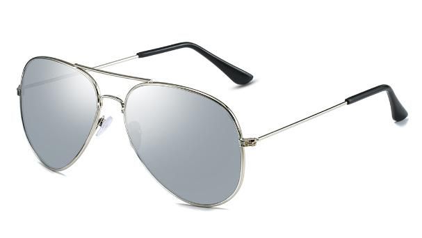 Classic Design Two Nose Bridges with Bold Mirrored Lenses Light Weight and Comfortable Metal Sunglasses