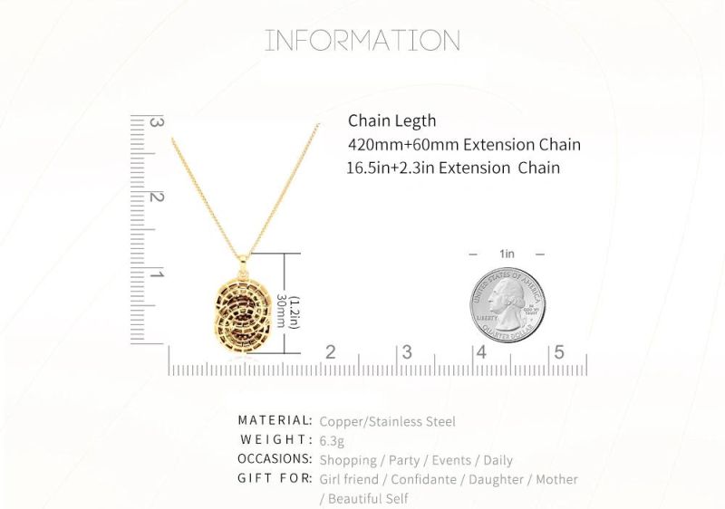 Wholesale Gold Plated Fashion Jewellery Customize Copper/Stainless Steel Jewelry Pendant Necklace