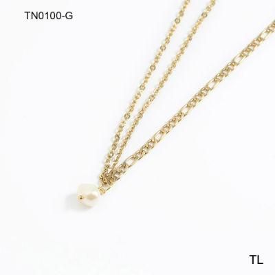 Manufacturer Custom Fashion Jewelry High Quality Non Fade PVD Gold Plated 18K jewellery Imitation Pearl Necklace Jewelry Stainless Steel