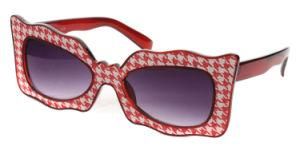 Fashion Cat Eyes Sunglasses W/ Pretty Lether Ornaments (M6179)
