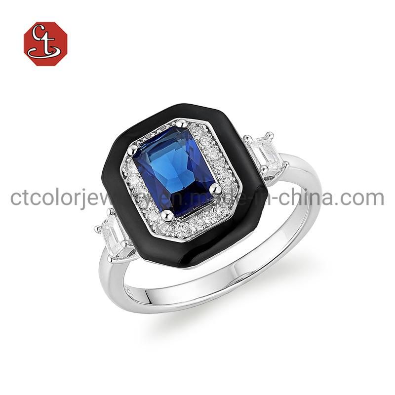 New Special Design Gold Plating Ring Fashion Jewelry 925 Sterling Silver Color Enamel Rings