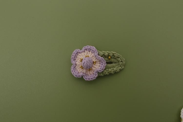 Crochet Flower Snap Hair Clips Ym256