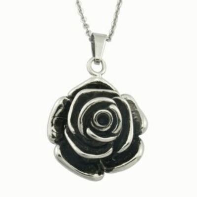 Manufacture Rose Shape Mop Black Pendant