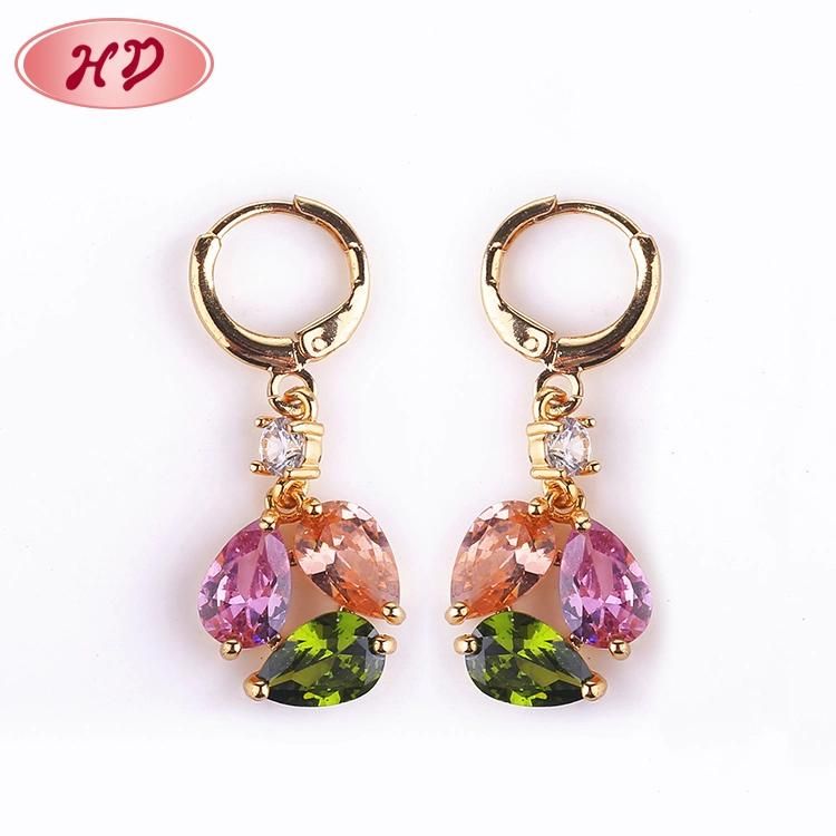 2020 Water Prop Shapes Rose Gold Plated Long Drop Earings for Women