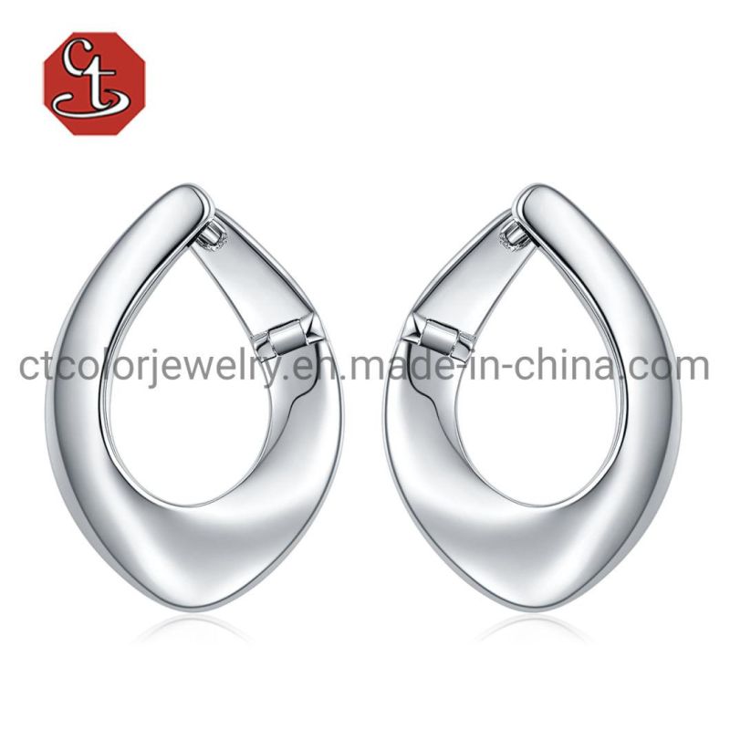 Irregular Brass Ring Shiny Plain Rings for Women Line Designs High Quality Polishing Ring