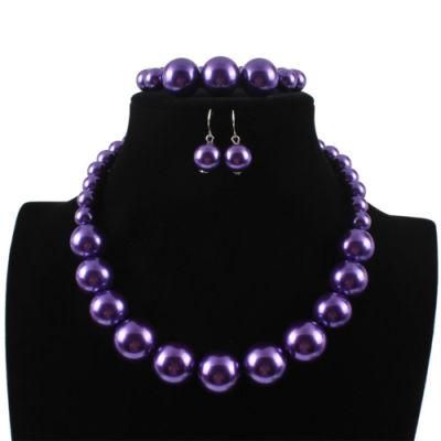 2020 Most Popular Fashion Purple Bead Necklace Jewelry Set