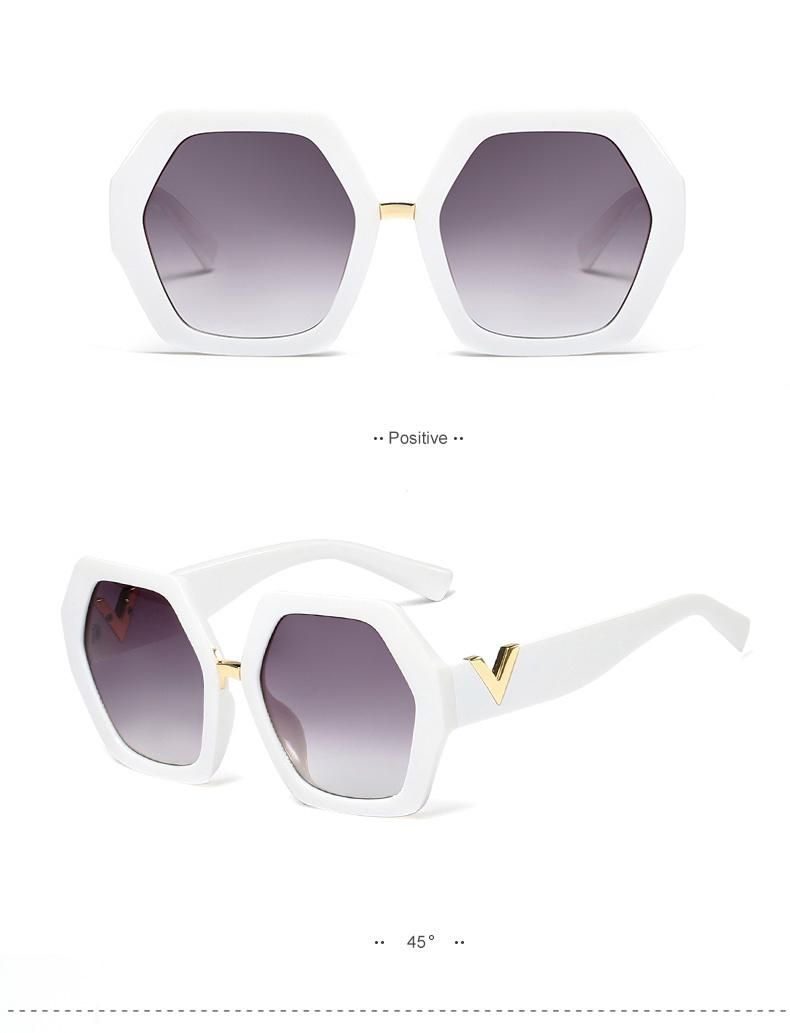 Fashion Irregular Polygon Metal Decoration Sunglasses
