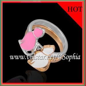 Mix Color Cat Shape Enamel Ring (VSR078)