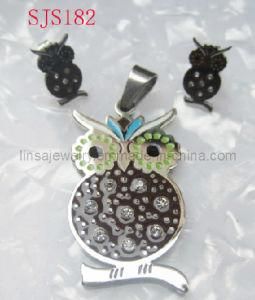 2013 Hot Style Owl Design Stainless Steel Jewelry Set (SJS182)