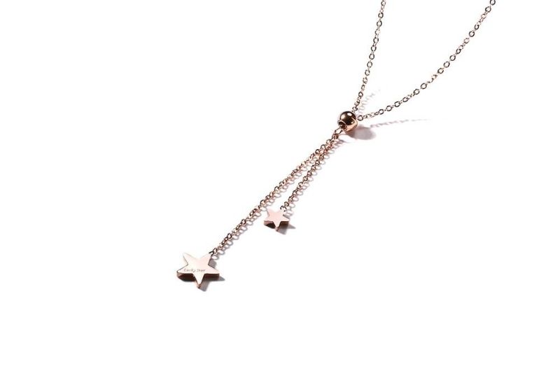 Double Star Roes Gold Jewelry Necklaces for Clothes