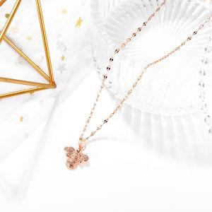 Gold-Plated Stainless Steel Inlaid Zircon Bee Clavicle Necklace