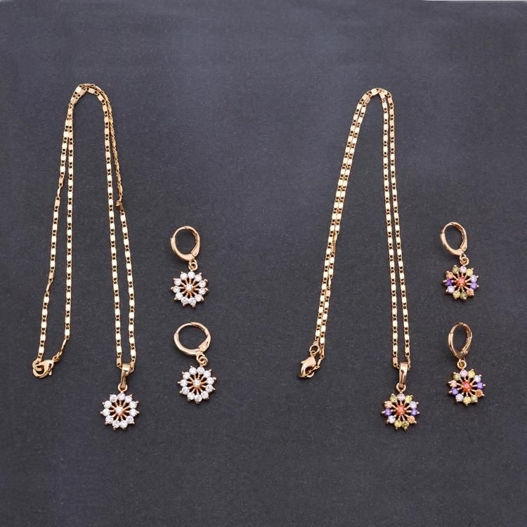 Costume Fashion Women Imitation Charm Jewelry with Earring, Pendant, Necklace Sets