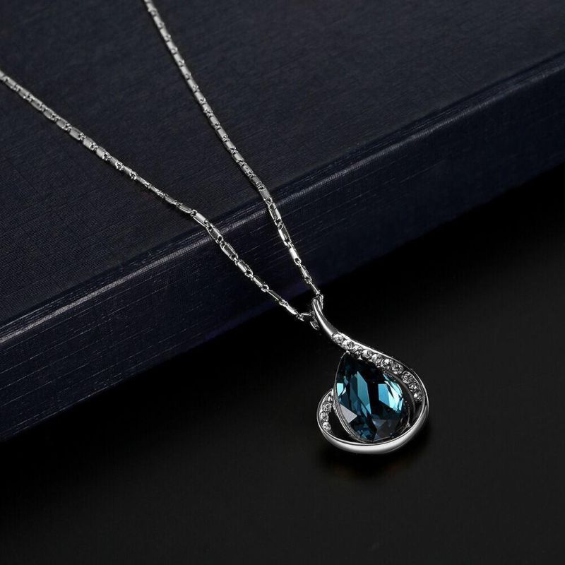 2022 Cross-Border Amazon Hot Selling Gourd Necklace and Earrings Fully-Jeweled Crystal Necklace Earrings