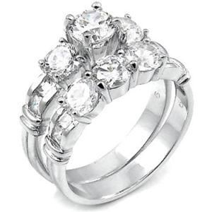 Fashion Designer Sterling Silver 925 Engagement Wedding Ring