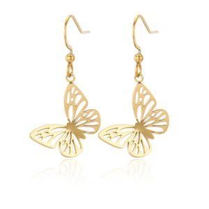 2020 Fashion Women Gold Jewelry Butterfly Pendant Charm Dangle Earrings