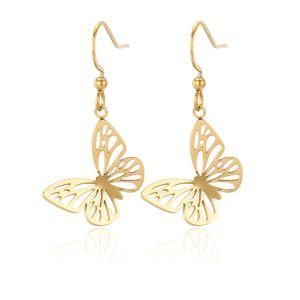 2020 Fashion Women Gold Jewelry Butterfly Pendant Charm Dangle Earrings