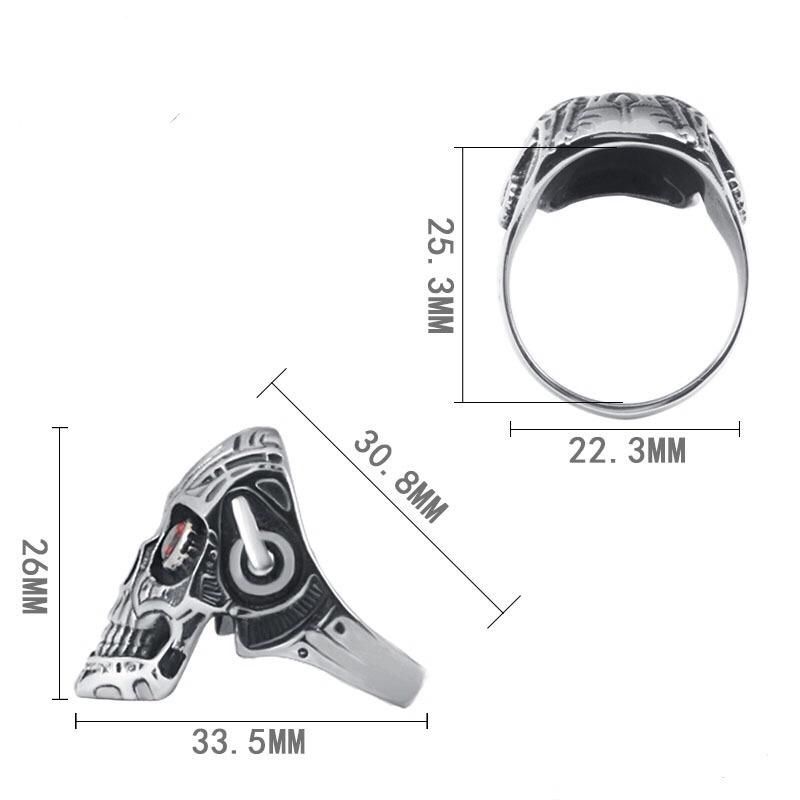 Factory Custom Casting 316 Stainless Steel Jewelry Skull Biker Ring