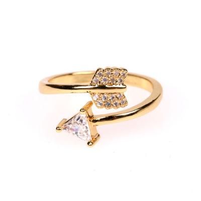 Classical Gold Color Arrow Ring Fashion Ring Adjustable Engagement Wedding Gift Jewelry Ring