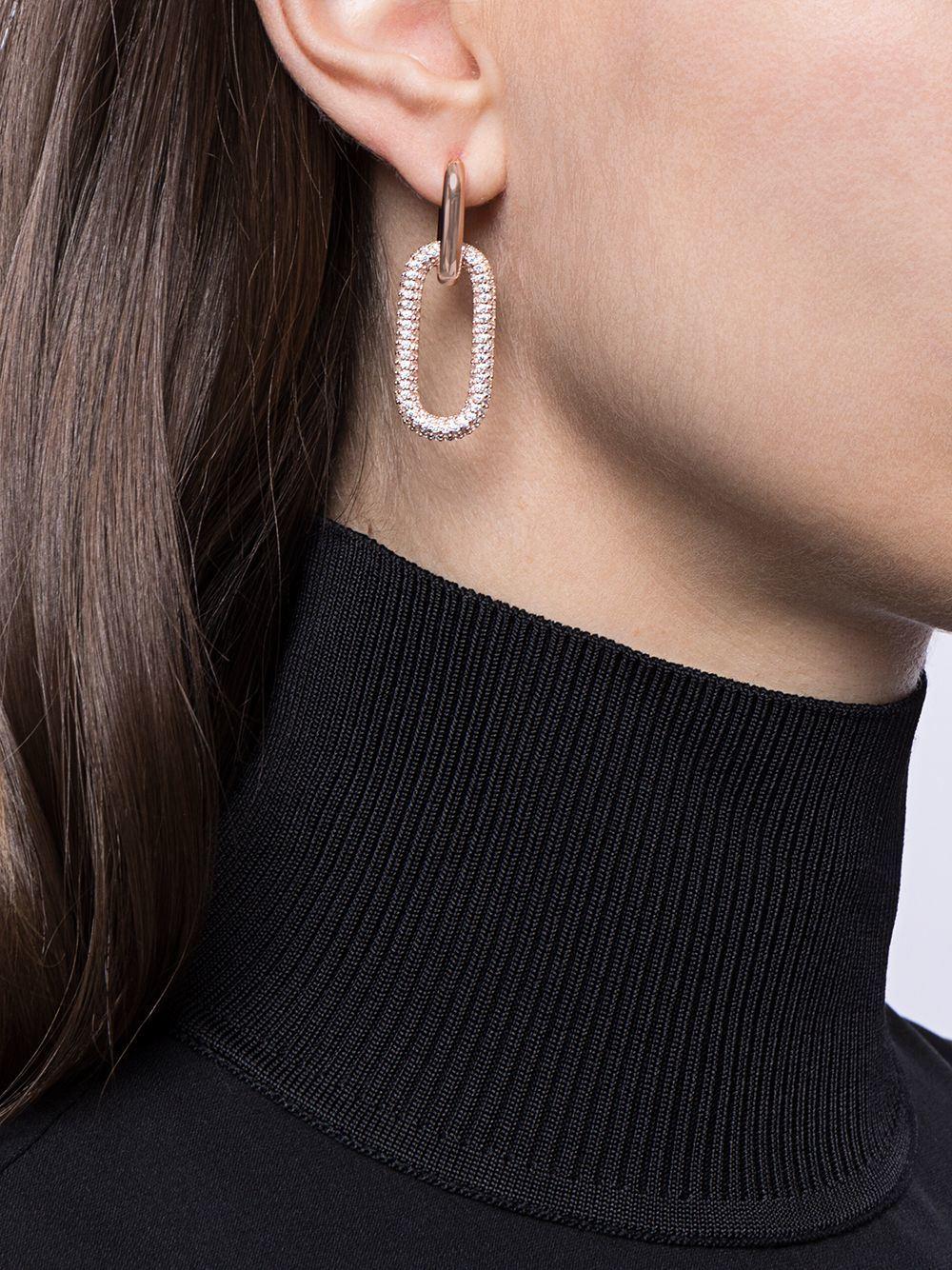 Fashion Vintage Zirconia Geometric Locking Earrings Jewelry