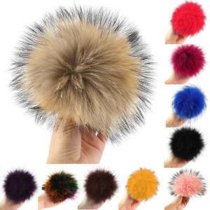 China Supplier Detachable Faux Racoon Fur POM POM Fur Keychain