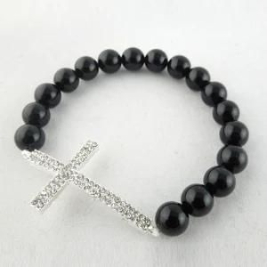 Fashion Bracelet, 2013 Newest Design Stone Beads Bracelet, Fashion Pave Cross Bracelet (3350)