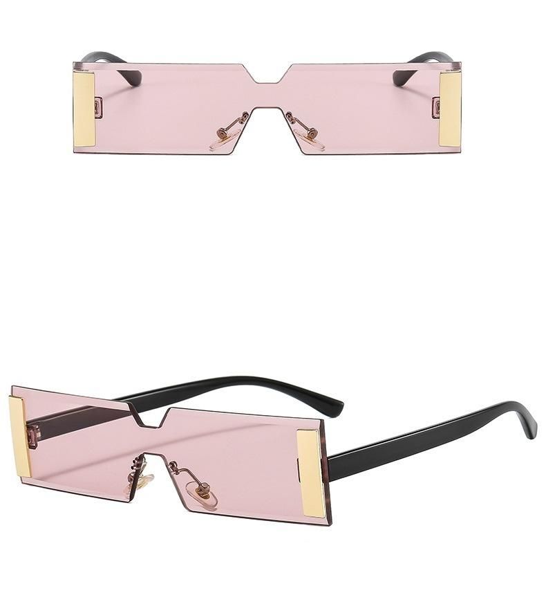 2021 Frameless Amazon Sunglasses Hot Sale Small Box One-Piece Glasses Women Sunglasses