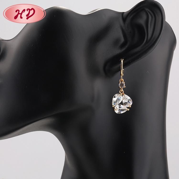 Wholesale 18K Gold Plated Drop Earrings with Handmade Zircon Jewelry