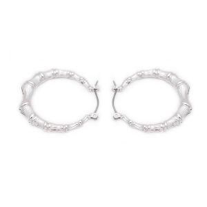 Fashion Accessories Women Jewelry Silver Plated Hoop Earrings