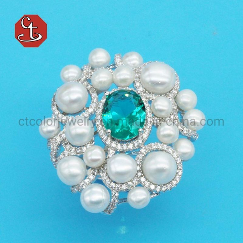 Pearl Silver Stud Earrings Fashion Jewelry Crystal Earring for Women Luxury Silver Jewellery Earrings