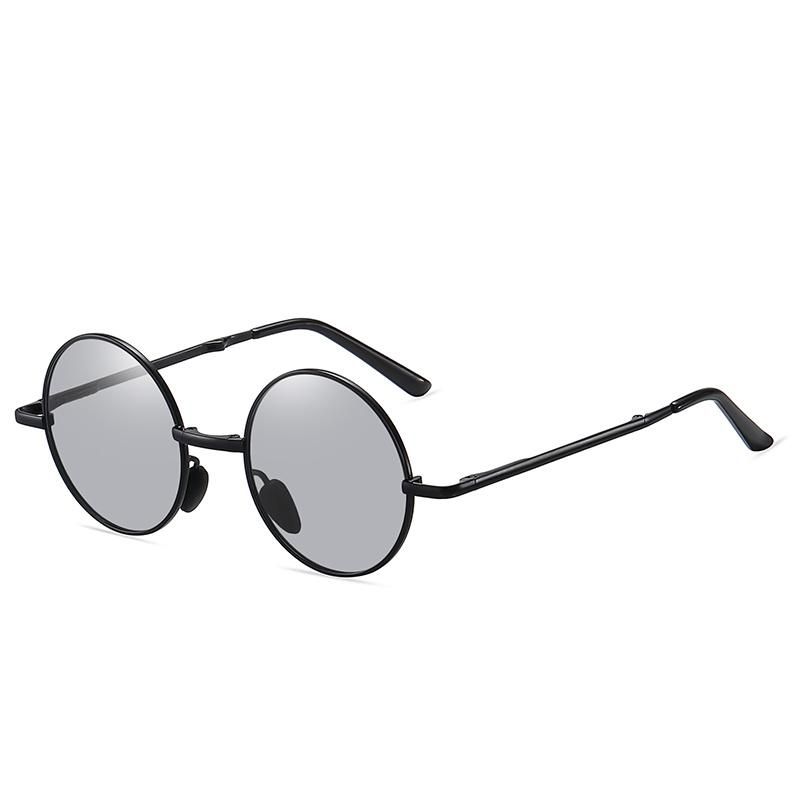 Delicate Foldable Multi Colors Ultra-Light Metal Round Keyhole Sunglasses