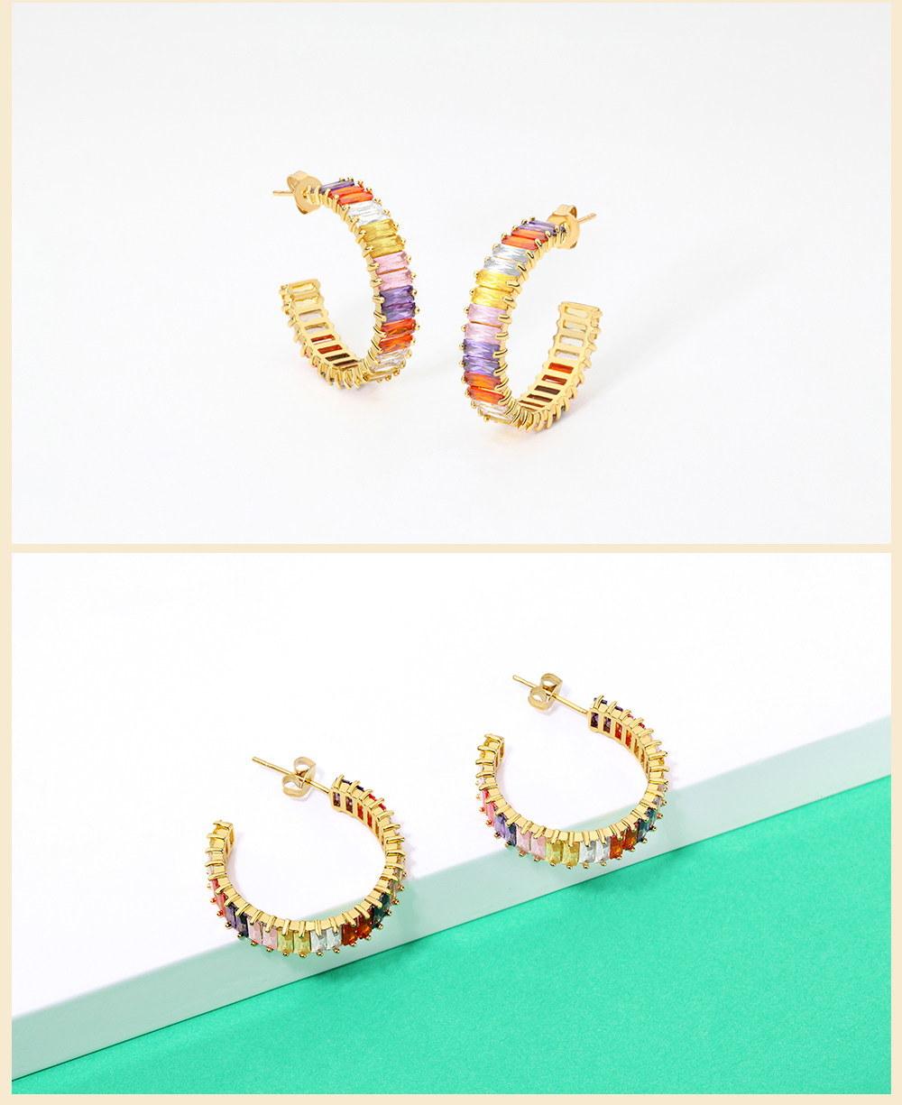 Avant-Grade Stylish Look Copper Earrings with Colorful Crystals