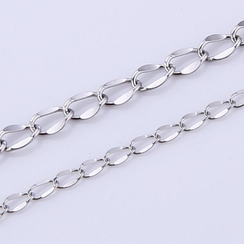 Popular Stainless Steel Hammered Curb Chain Jewelry Necklace