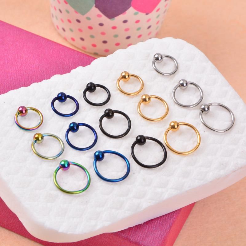 316L Surgical Steel Captive Bead Nose Tragus Lip Nipple Belly Piercing Jewelry Rings