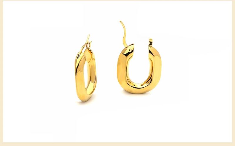 High Quanlity Polish Effect Simple Hoop Design Earrings for Mother