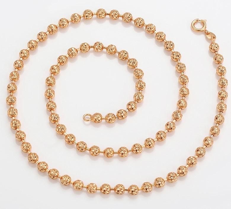 Classical Gold Chain Necklaces Beaded 18K Gold Plated Chain Necklace