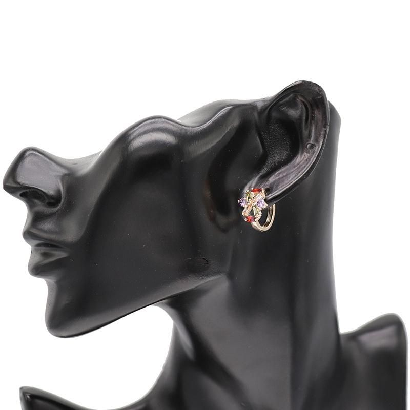 Korean Fashion Jewelry Design Colorful Zircon Inlaid Ladies Earrings