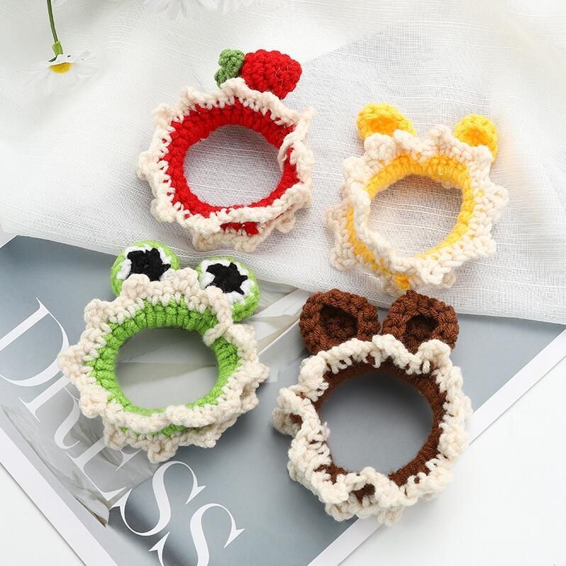 Cotton Yarn Hair Elastic Tie Crochet Customized Ym210