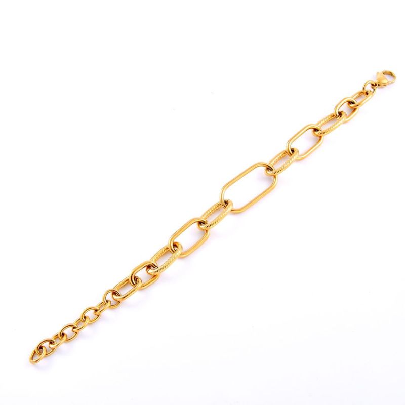 Vintage 18K Gold Plated 316L Stainless Steel Bracelet for Men and Women