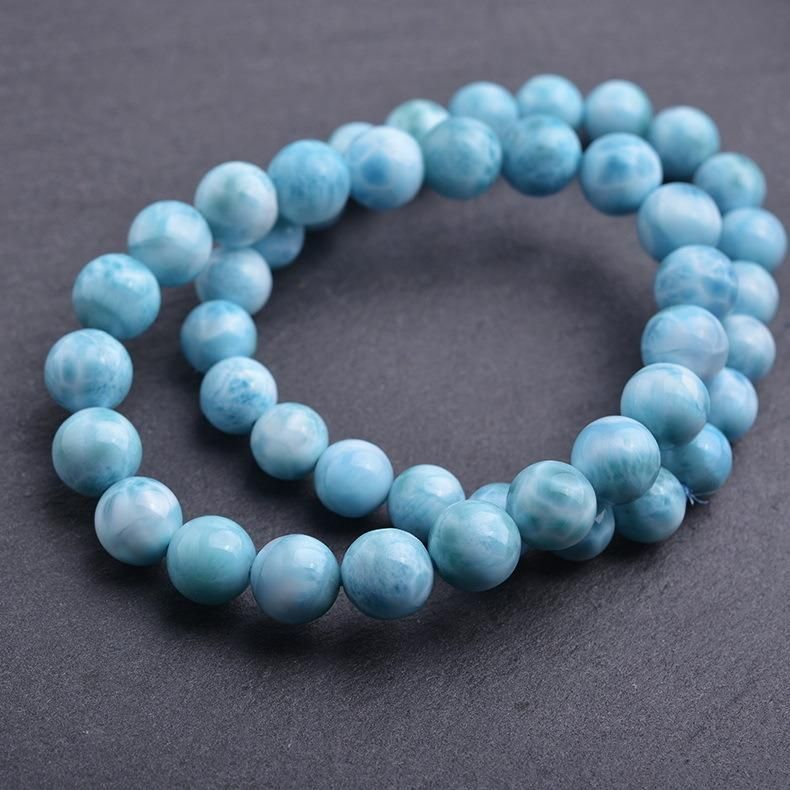Dominican Natural Larimar Beads Bracelet