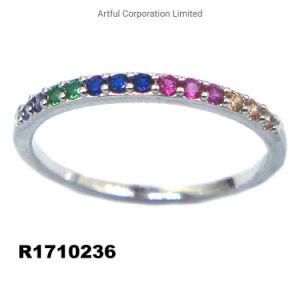 New Style Prong Set Multi-Color Ring