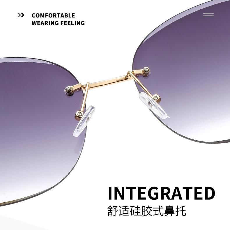 2021 Best Selling Stylish Luxury Sun Glasses River Custom Logo Oversize Sunglasses Rimless River Sun Glasses Sunglasses
