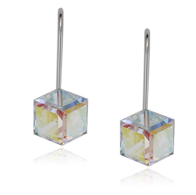 New Fashion Jewelry Wholesale Crystals, Cube Pendant Drop Earrings Unique Design