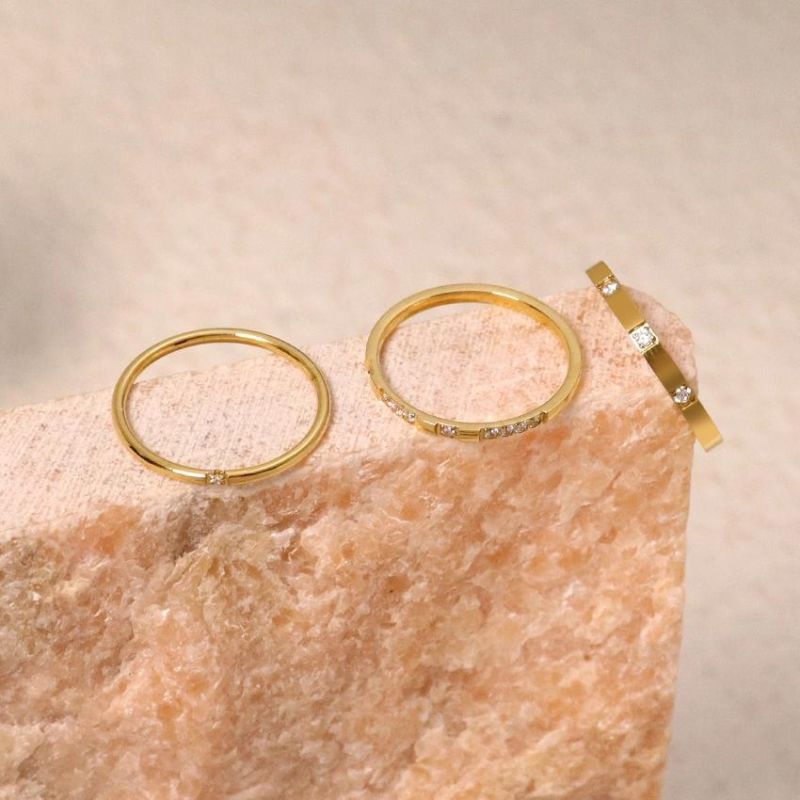 Engagement Wedding Ringdiamond Rings Jewelry Women Cheap Price 18K Gold Ring