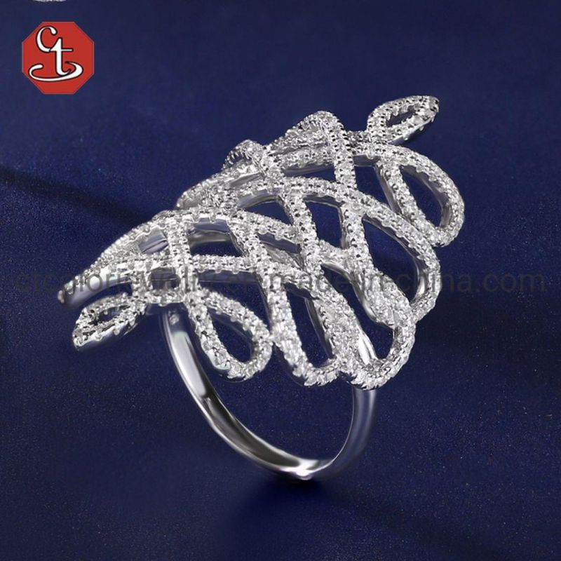 925 Sterling Silver Ring Pave AAA+ CZ
