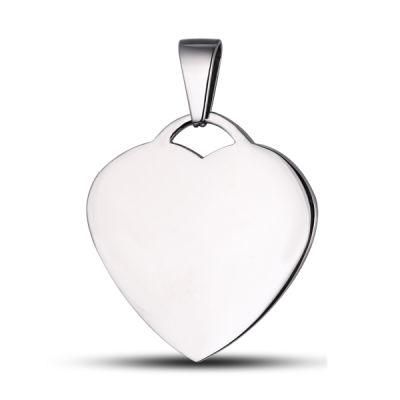 Engrave Logo Heart Steel Pendant