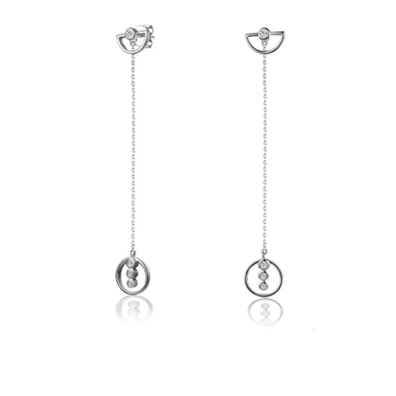 Brass or Silver Simple C Charm Earring for Ladies