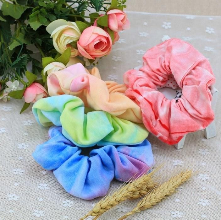 Korean Women Hair Accessories New Dyeing Hair Scrunchies Velvet Scrunchies