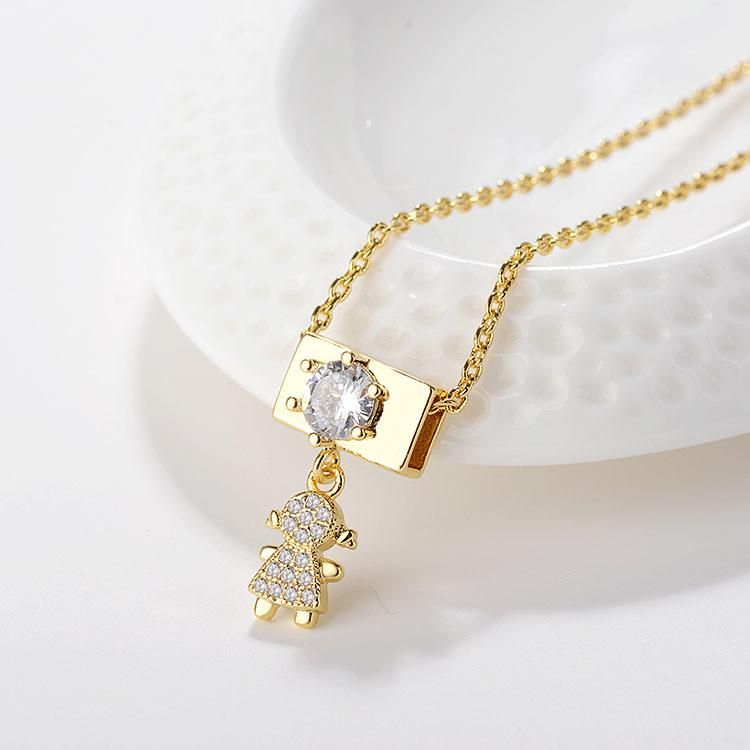 2020 Best Selling CZ 18K Solid Gold Pendant Necklace Sets Chain Jewelry