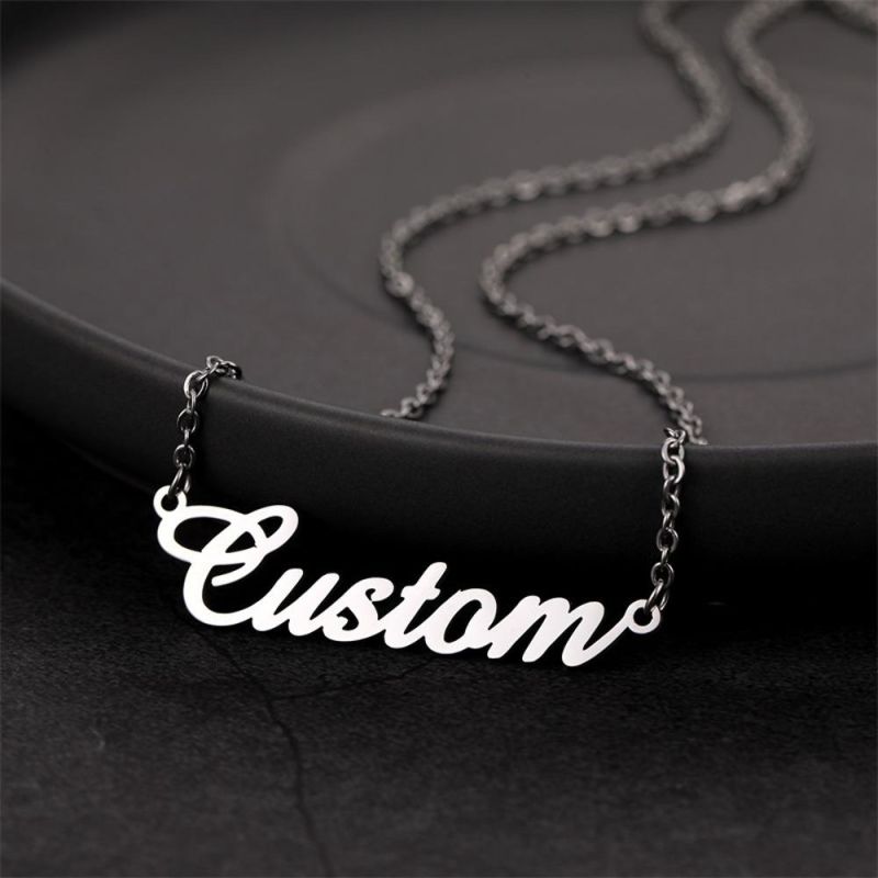 Stainless Steel Choker Custom Name Necklace for Women Personalized Gift